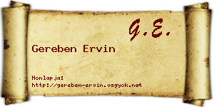 Gereben Ervin névjegykártya